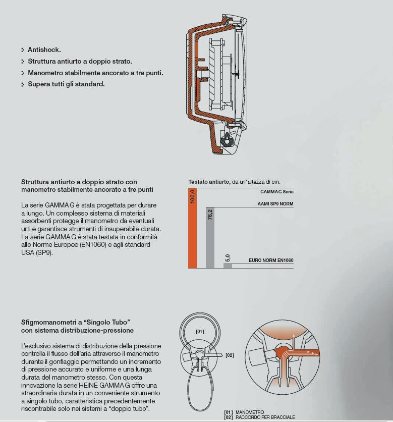SFIGMOMANOMETRO G7 ANEROIDE IN ALLUMINIO A 1 TUBO CON BRACCIALE ADULTI CON BORSELLO