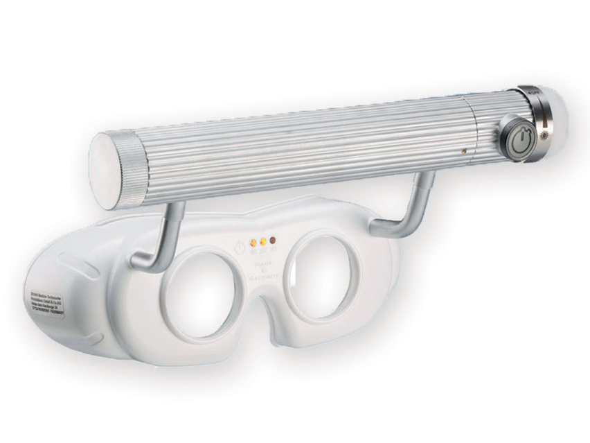 OCCHIALI NISTAGMO LED A BATTERIA - bianchi